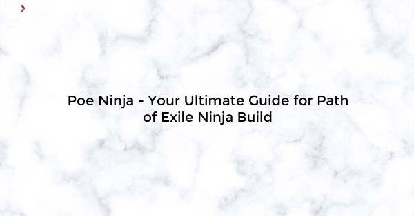 Poe Ninja - Your Ultimate Guide for Path of Exile Ninja Build